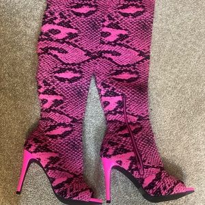 Pink & Black Boots